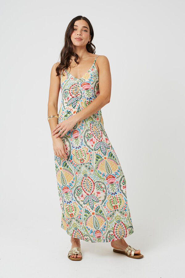 Brave Soul Vestido largo estampado azul