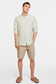 Springfield Washed linen/cotton 5-pocket Bermuda shorts brown