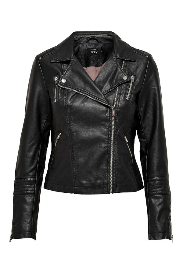Only Vegan leather biker jacket black