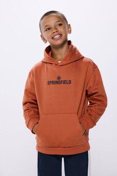 Springfield Sudadera capucha logo niño naranja