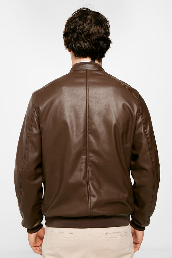 Springfield Faux leather jacket brown