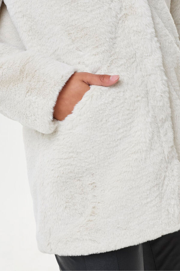 Only Sobretudo de pele sintética bege