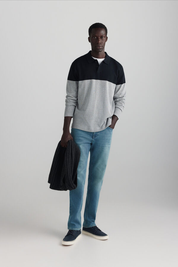 Springfield Polo color block bleu