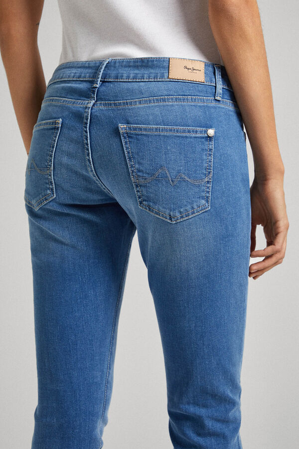 Springfield Jeans Tiro Bajo Y Fit Skinny azul medio
