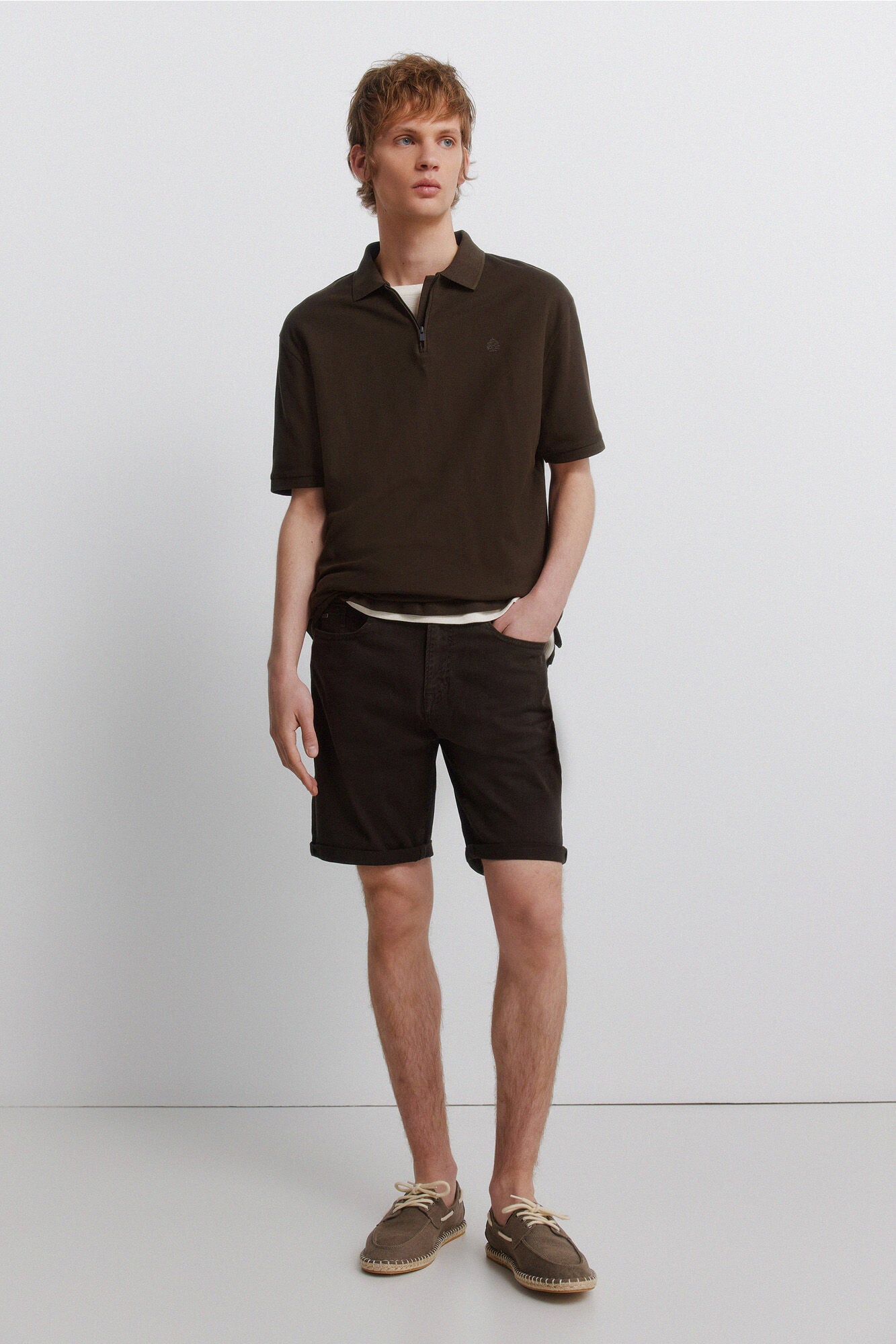 Springfield Washed 5-pocket slim fit Bermuda shorts