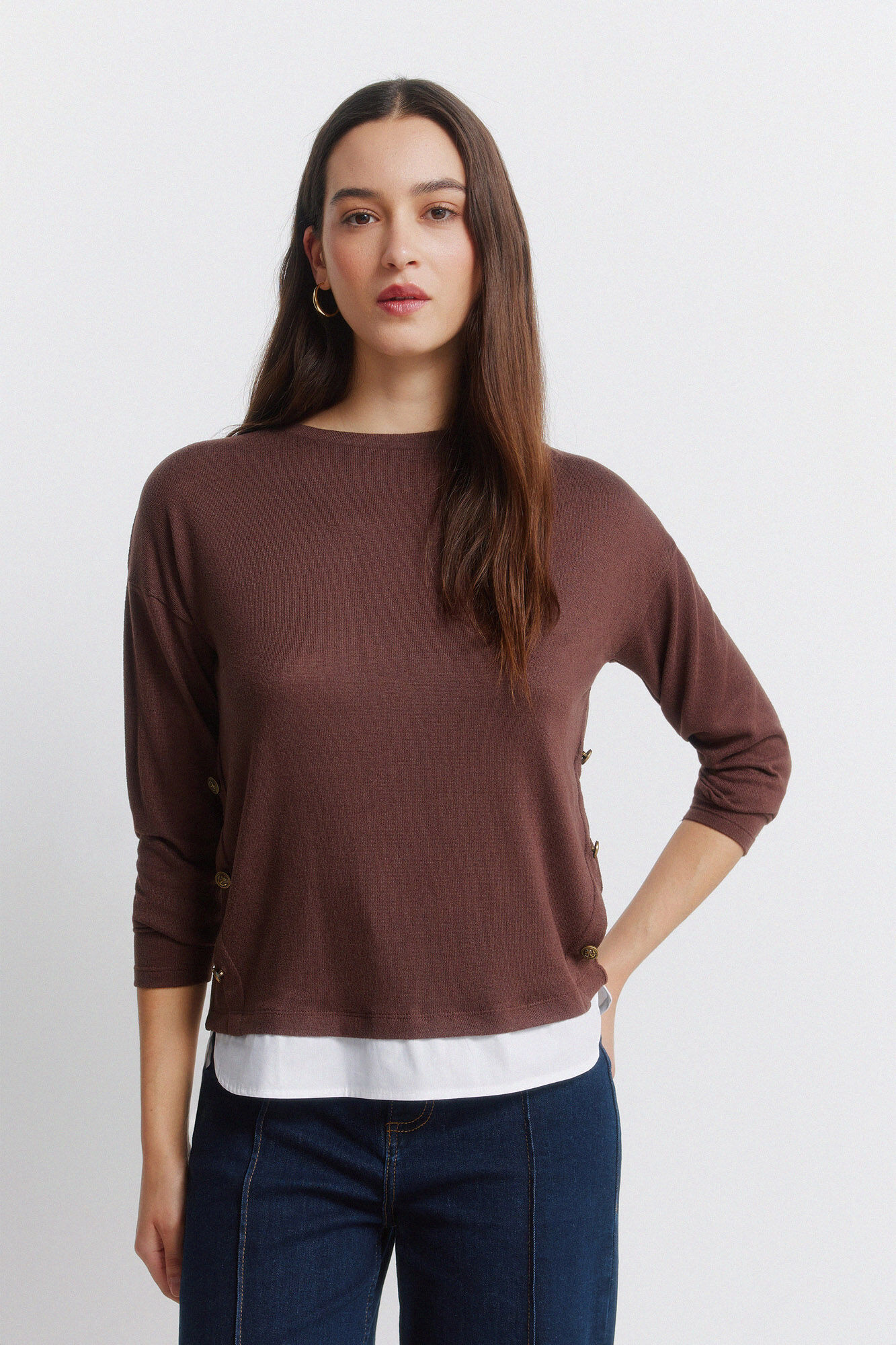 Springfield Kombinovana majica sa bočnim dugmićima