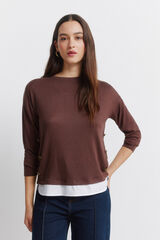 Springfield T-shirt combinada com botões laterais cru