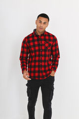 Springfield Long-sleeved checked shirt rouge