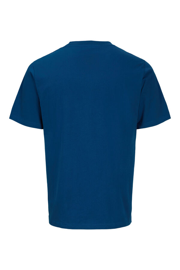 Jack & Jones PLUS Printed cotton T-shirt blue