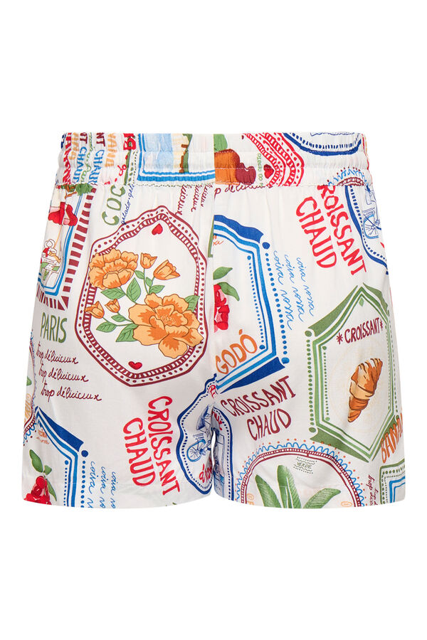 JDY Short fluido estampado blanco