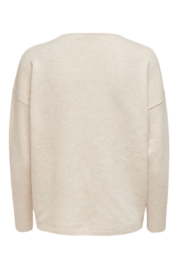 Only Jersey de cuello pico beige