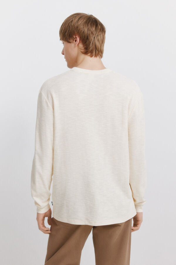 Springfield Checked placket long sleeve T-shirt white