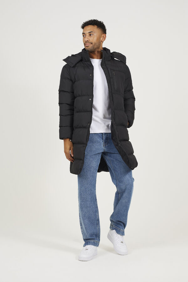 Brave Soul Casaco comprido acolchoado preto