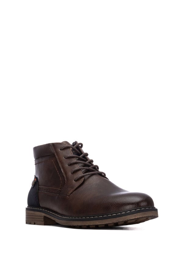 XTI Faux leather heeled ankle boot brown