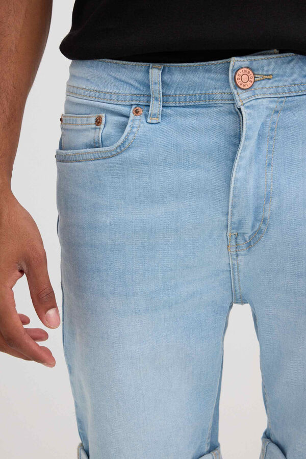 Inside Skinny denim Bermuda shorts blue