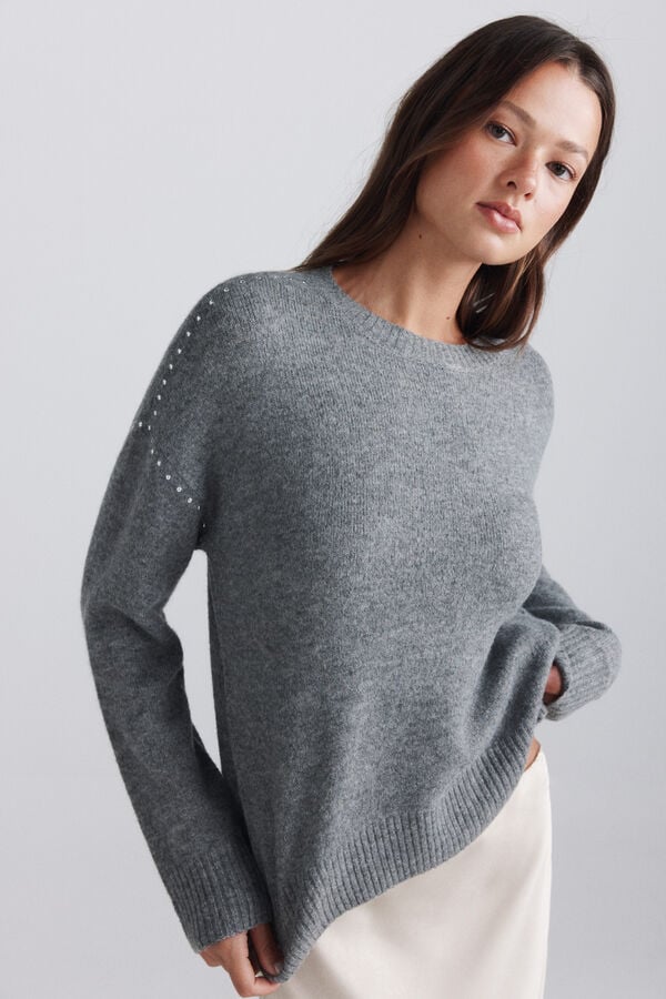 Springfield Studded jumper grey
