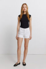 Springfield Short mid-rise jeans white