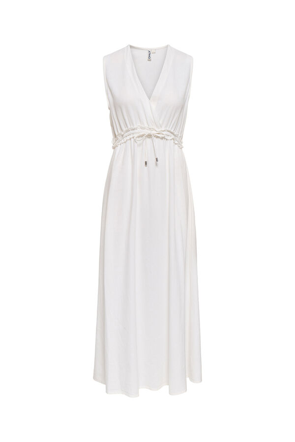 Only Vestido largo de lino blanco