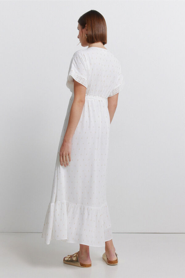 Springfield Crochet midi dress brown