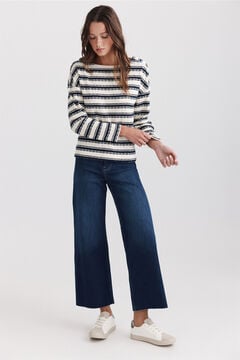 Springfield Striped shoulder buttons jumper