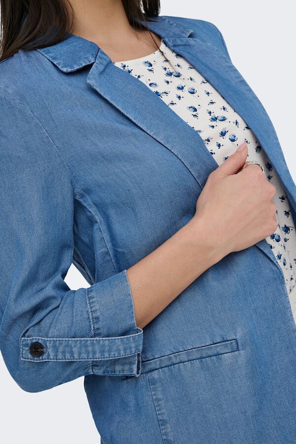 Only Offener Tencel-Blazer Blau