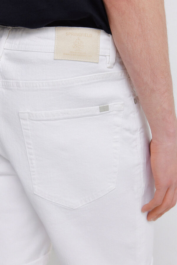 Springfield Washed slim fit Bermuda shorts beige