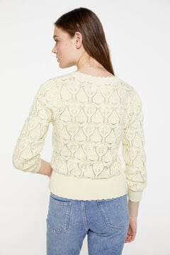 Springfield Openwork Cardigan with Embroidery mustard