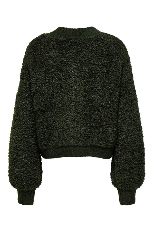 JDY Casaco de malha com fecho de bot&atilde;o verde