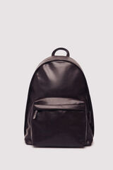 Springfield Brown leather effect casual backpack nude