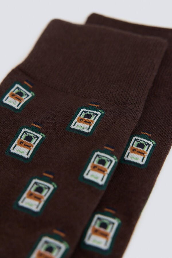 Springfield Chaussette en coton vert bouteille nude