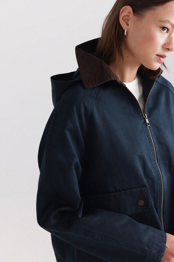 Springfield Short hooded parka blue