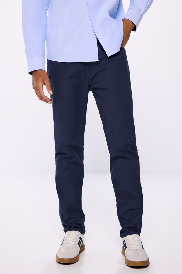 Springfield Pantalon coloré coupe slim bleuté