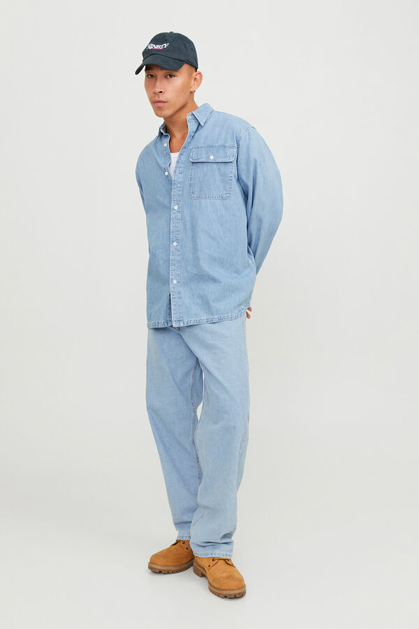 Jack & Jones Vaquero baggy tiro alto azul