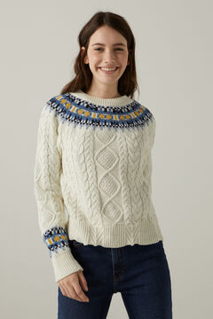Springfield Cable knit jacquard jumper camel