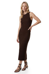 Koton Vestido midi entallado tostado