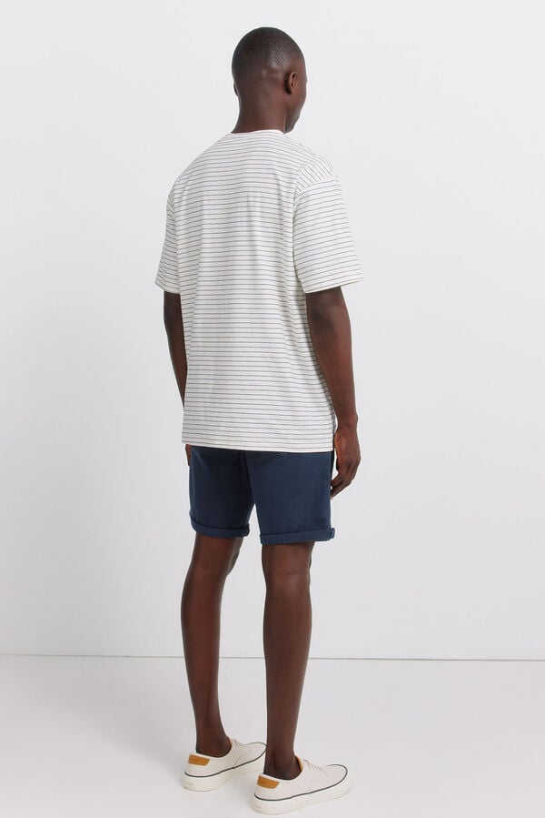 Springfield Washed 5-pocket slim fit Bermuda shorts blue