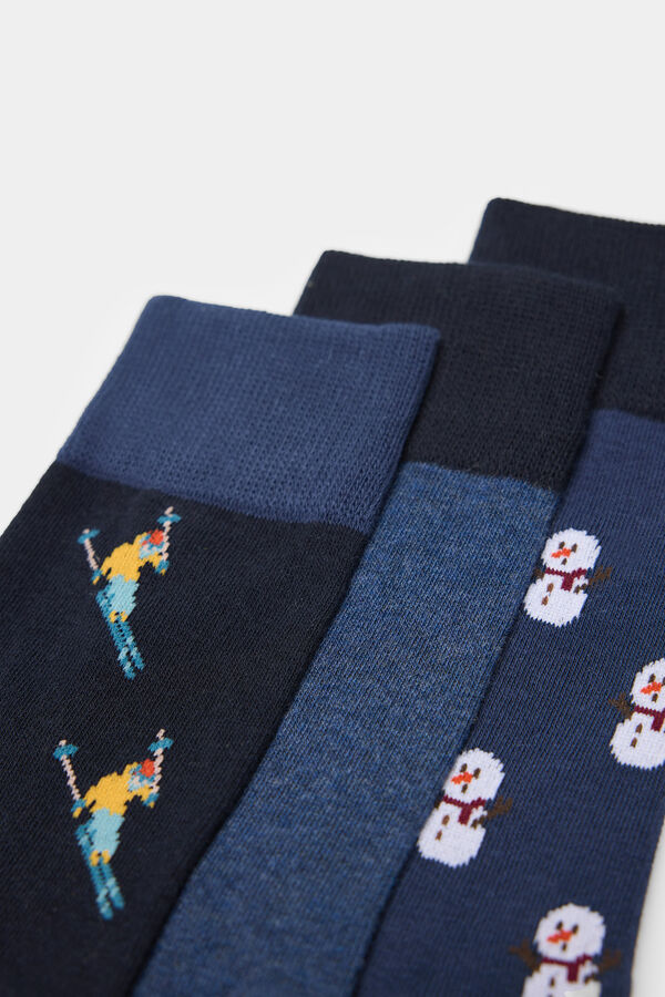 Springfield Pack de 3 chaussettes hautes dans les tons bleus bleuté