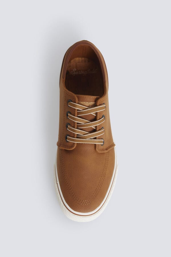 Springfield Faux leather iconic sneaker nude