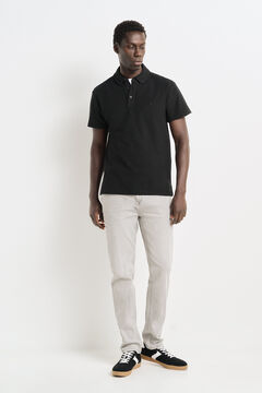 Springfield Polo piqué look regular fit dress crna