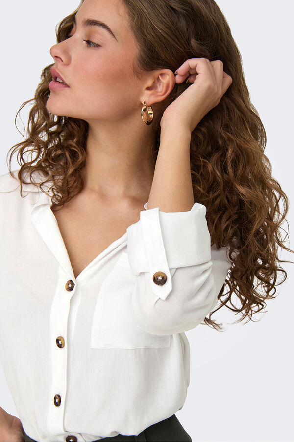 JDY Camisa manga larga fluida blanco
