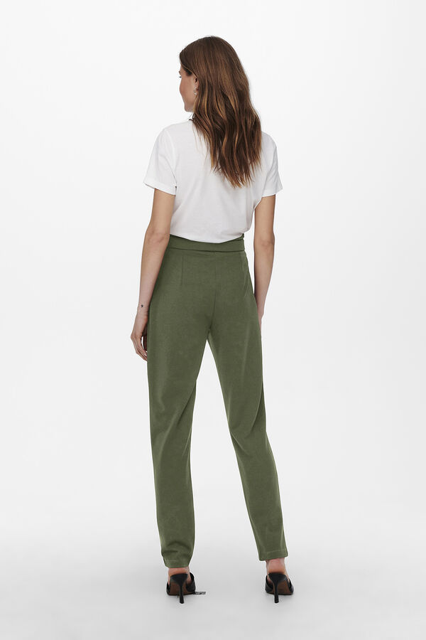Springfield Skinny fit darted trousers with high waist bézs