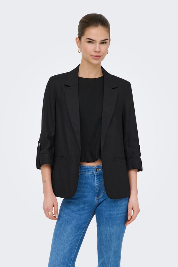 Only Linen open blazer noir