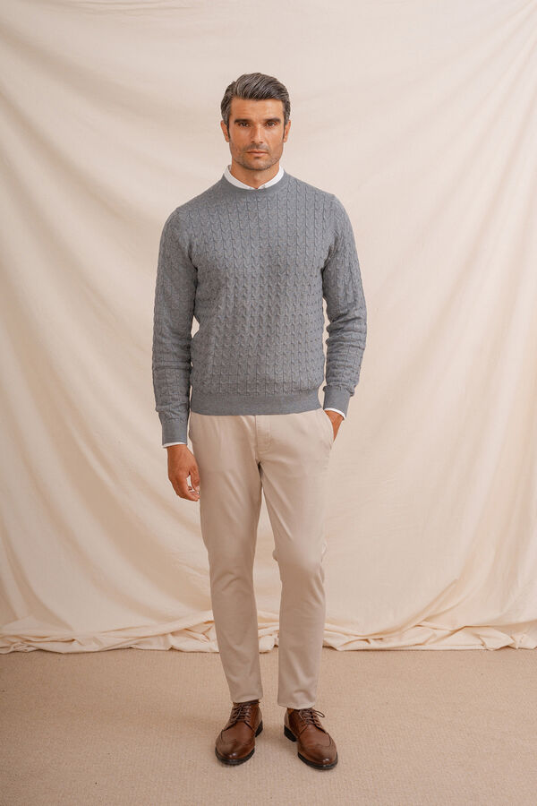 Celopman Jersey Nudos Cuello Caja azul