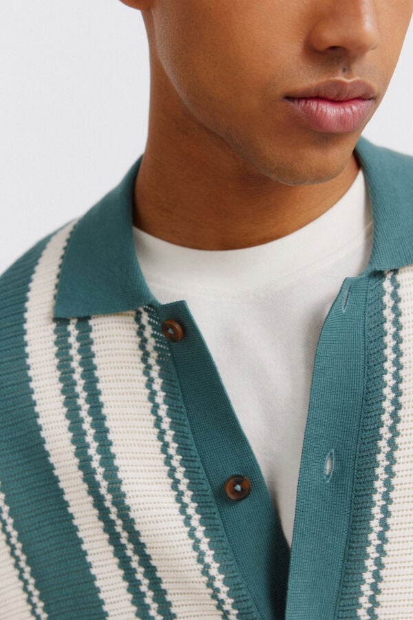 Springfield Striped button cardigan blue