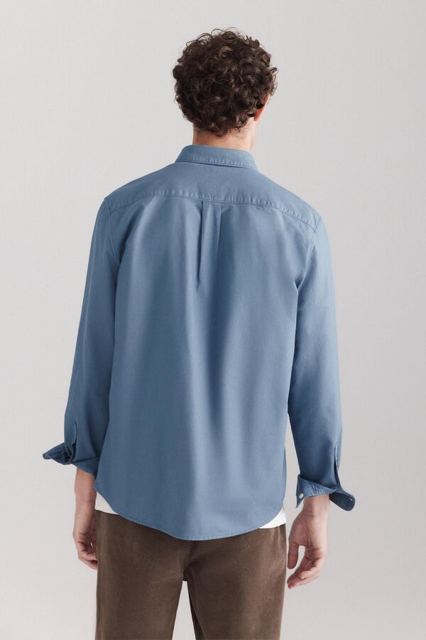 Springfield Chemise oxford teinte en pi&egrave;ce bleu