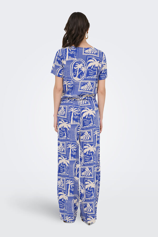 JDY Pantal&oacute;n largo ancho azul