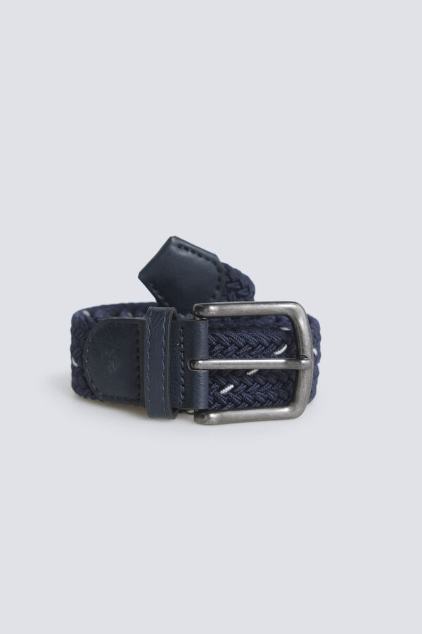 Springfield Braided belt with contrast cross blue