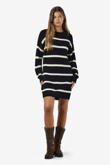 Noisy May Striped jersey-knit dress black
