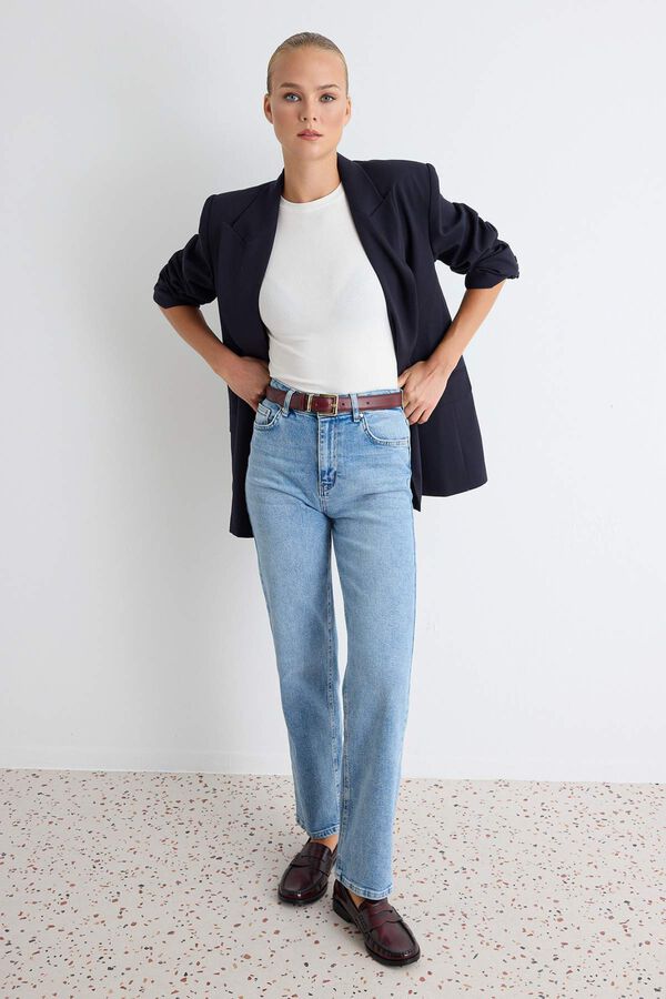 Trendyol Cal&ccedil;as jeans mom azul