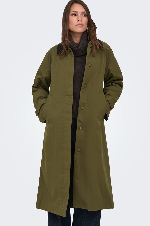 Only Abrigo estilo gabardina tostado